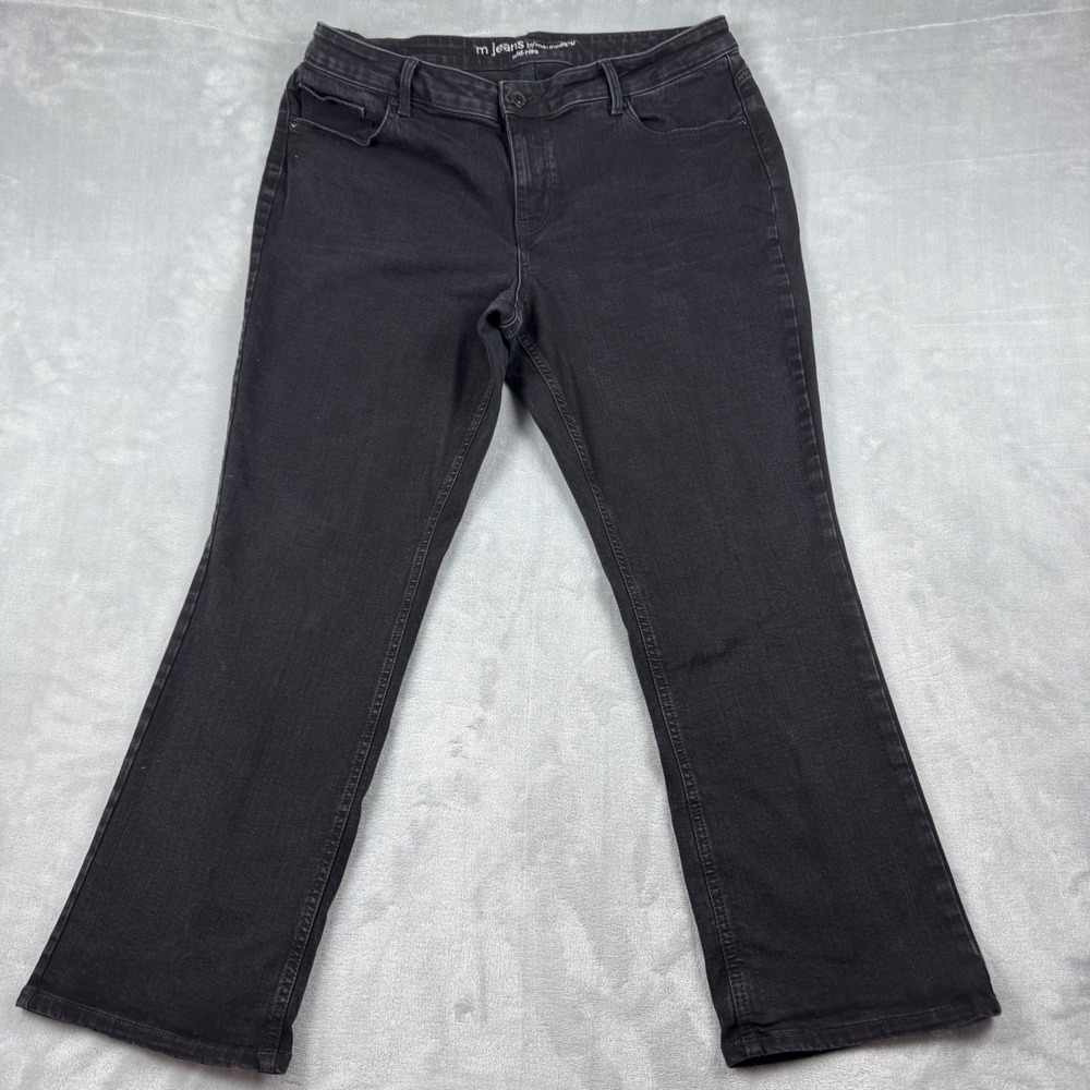 M Jeans by Maurice's Mid Rise Women's Bootcut Black Denim‎ Jeans Size 18W Short